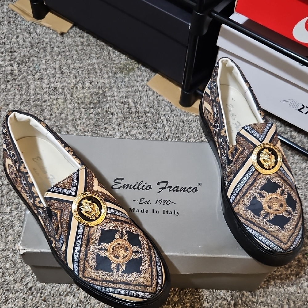Black and Gold Luxury Designer Loafers